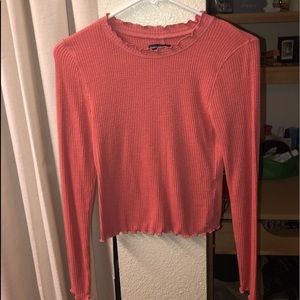 Lettuce edged long sleeve shirt
